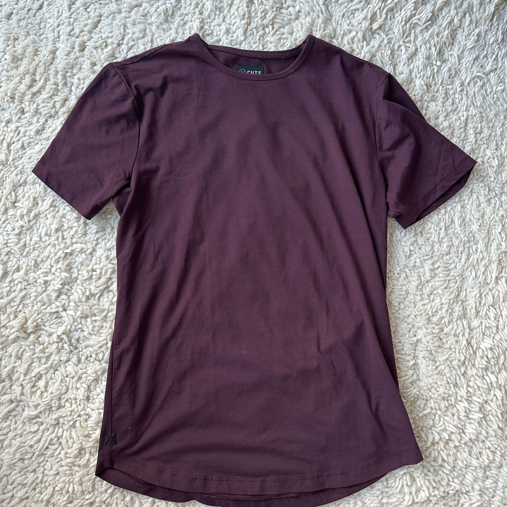 Cuts Clothing Men's Deep Maroon Short Sleeve Tee